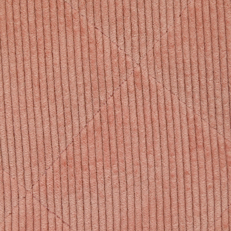 Velours de polyester côtelé matelassé envers sherpa vieux rose