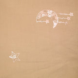 Crêpe viscose brodé Luna fond beige