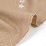 Crêpe viscose brodé Luna fond beige