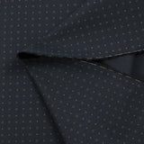 Sarga de algodón con estampado de cuadrados y lunares y fondo azul medianoche