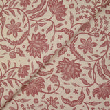 Coton indien imprimé Tirian vieux rose fond écru