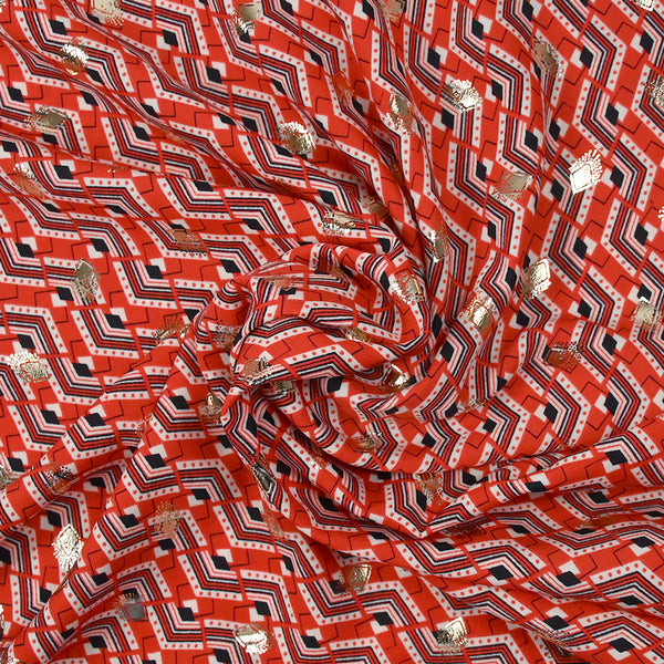 Microfibre imprimée polyester doré escalade fond rouge