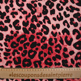Printed viscose animal atmosphere red and pink background