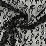 Dentelle polyester léopard noir