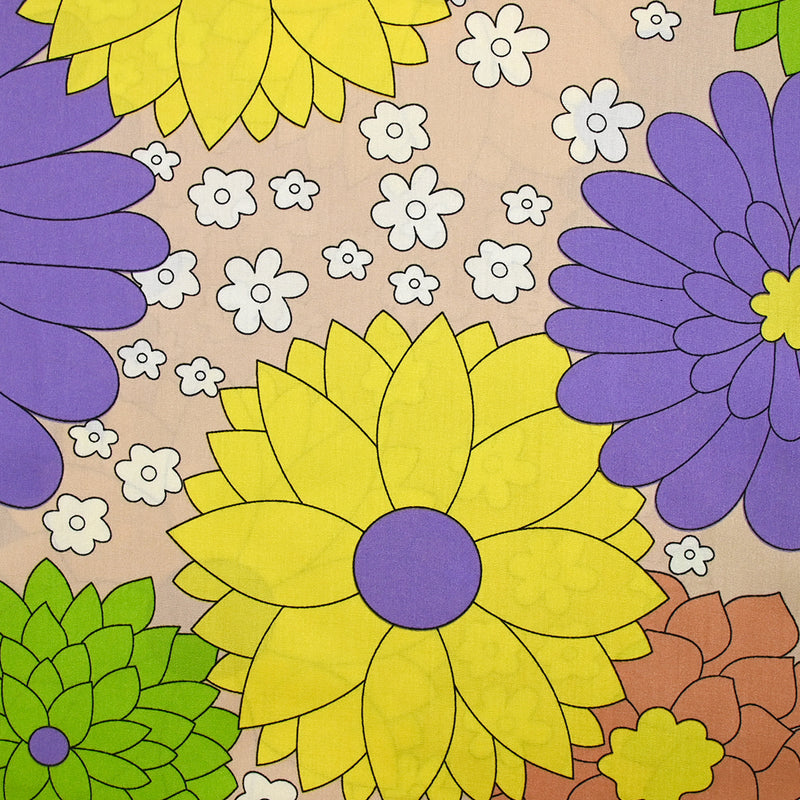 Armonía viscosa impresa de flores Beige Background