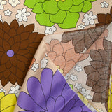 Armonía viscosa impresa de flores Beige Background