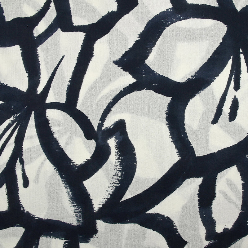 Pintura de flores viscosa con estampado de crecon Marine White White Fond