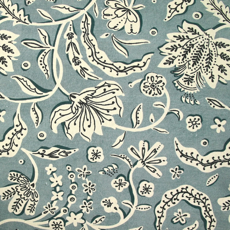 Coton indien imprimé Miraz bleu