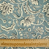 Coton indien imprimé Miraz bleu