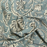 Coton indien imprimé Miraz bleu