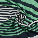Crêpe Viscose Printed Variations of Green Water Scratches