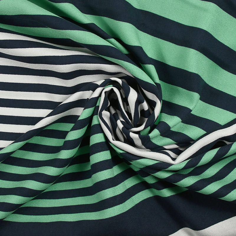 Crêpe Viscose Printed Variations of Green Water Scratches