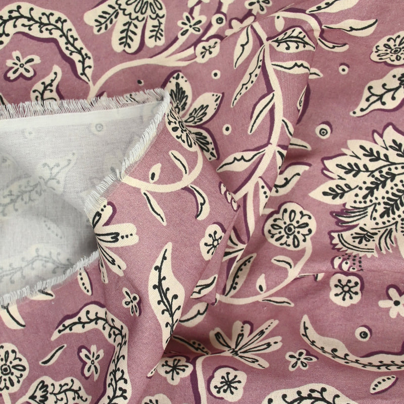 Coton indien imprimé Miraz violet