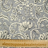 Coton indien imprimé Miraz gris