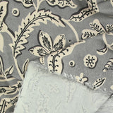 Coton indien imprimé Miraz gris