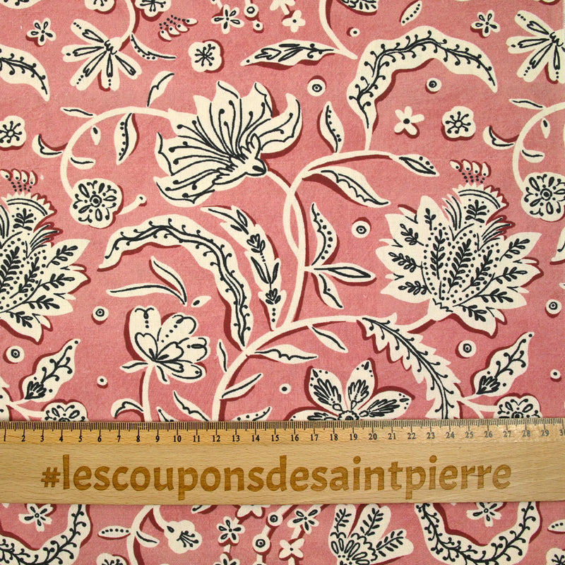 Coton indien imprimé Miraz vieux rose