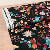 Coton liberty ® Doreen June fond noir au mètre