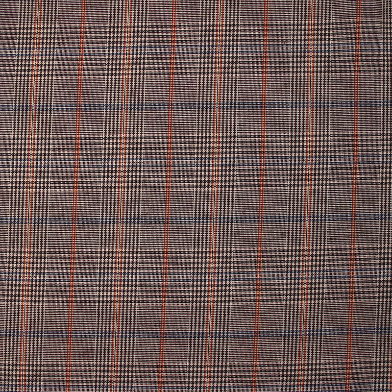 Polyviscose prince de galles ligne orange et bleue