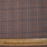 Polyviscose prince de galles ligne orange et bleue