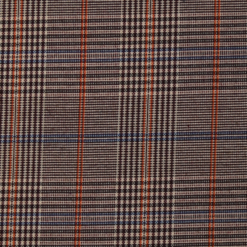 Polyviscose prince de galles ligne orange et bleue