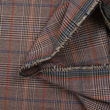 Polyviscose prince de galles ligne orange et bleue