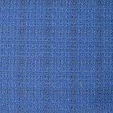 Tweed de polyester Lurex carreaux ligne noire fond bleu