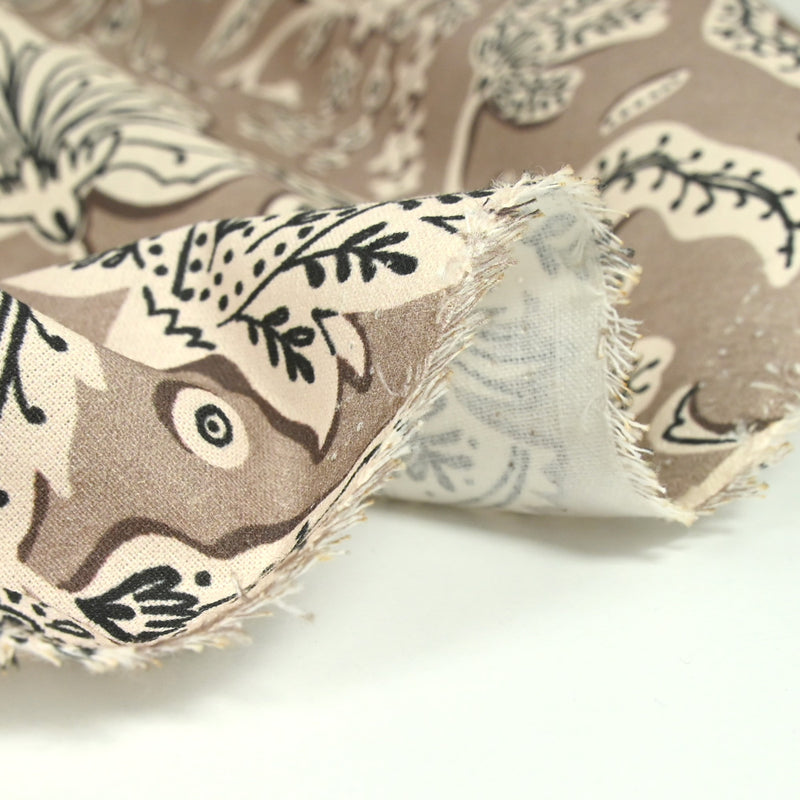 Coton indien imprimé Miraz taupe