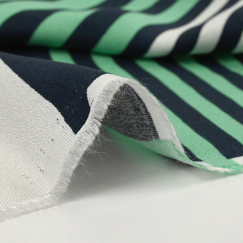 Crêpe Viscose Printed Variations of Green Water Scratches