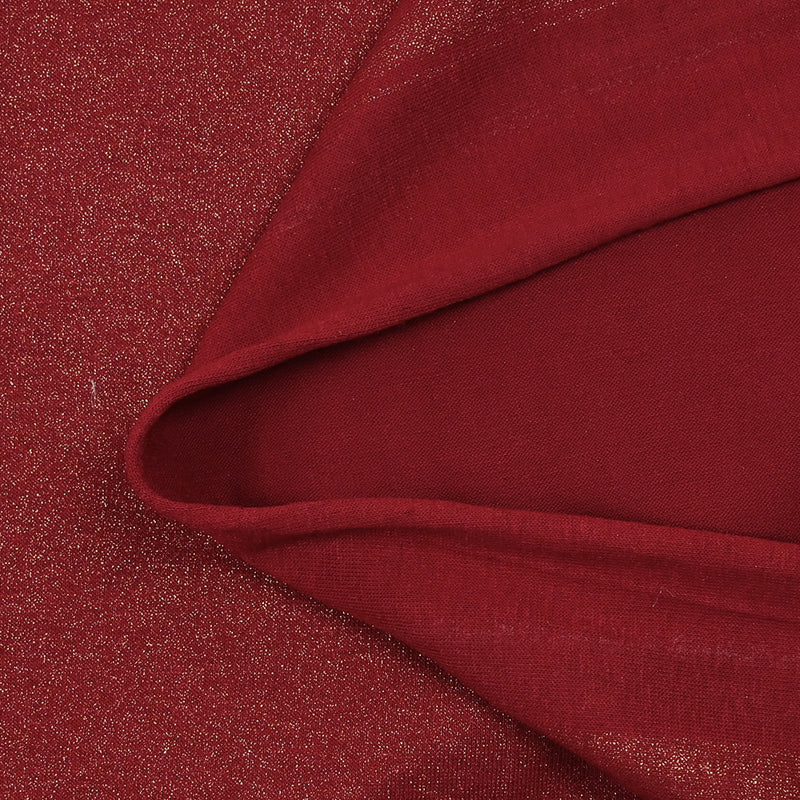 Jersey de polyester irisé doré fond rouge