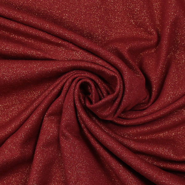 Jersey de polyester irisé doré fond rouge