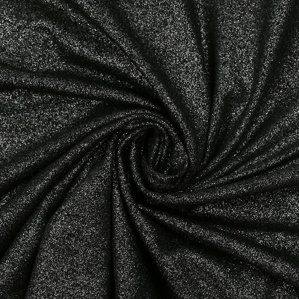 Jersey de polyester irisé argenté fond noir