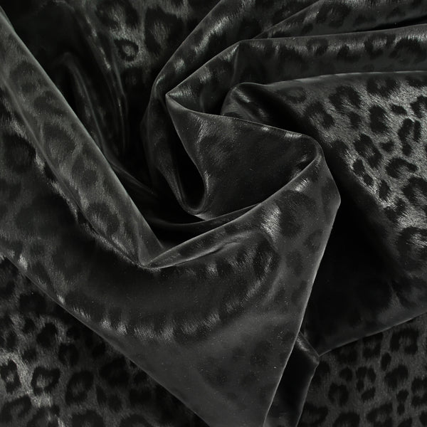 Polyester imprimé léopard noir