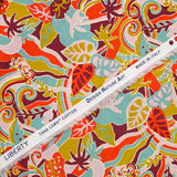 Coton liberty ® Elea Sun rouge et moutarde au mètre