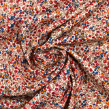 Coton liberty ® Wiltshire Bud marron et bleu au mètre