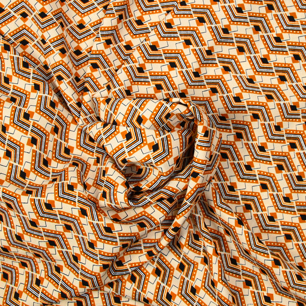 Microfibre imprimée polyester escalade alezan fond beige clair