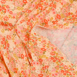 Crecon Viscose Flower Coral Fondo amarillo