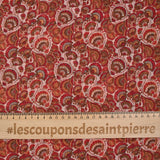 Mousseline crinkle polyester imprimé éventail brique