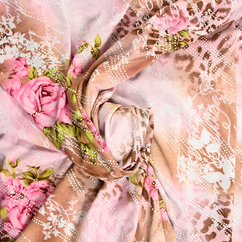 Mesh swimsuit printed rosier rosier pink background