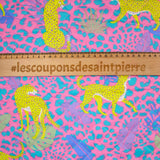 Coton matelassé double face léopard jaune au mètre