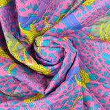 Coton matelassé double face léopard jaune au mètre