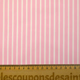 Coton tissé-teint Rudy rayé blanc fond rose layette