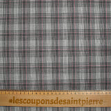 Coton tissé-teint Prince-de-galles noir, blanc et lie de vin