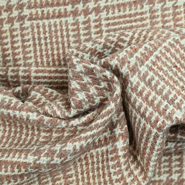 Tweed de laine mélangée irisé vieux rose et argent