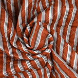 Coton matelassé double face Jiya marron au mètre