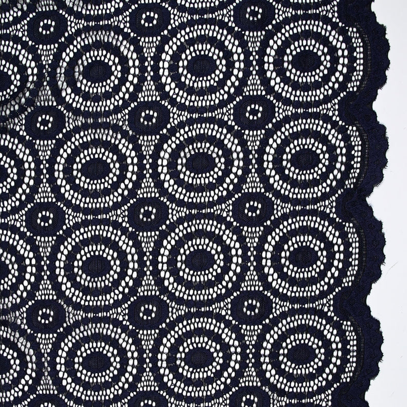 Dentelle polyester festonnée Lyra marine
