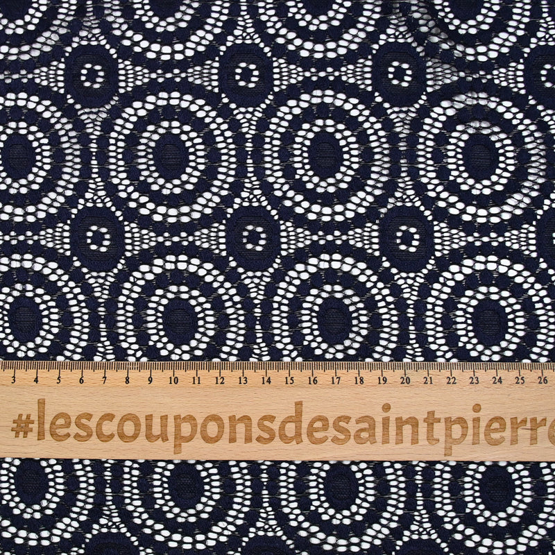 Dentelle polyester festonnée Lyra marine