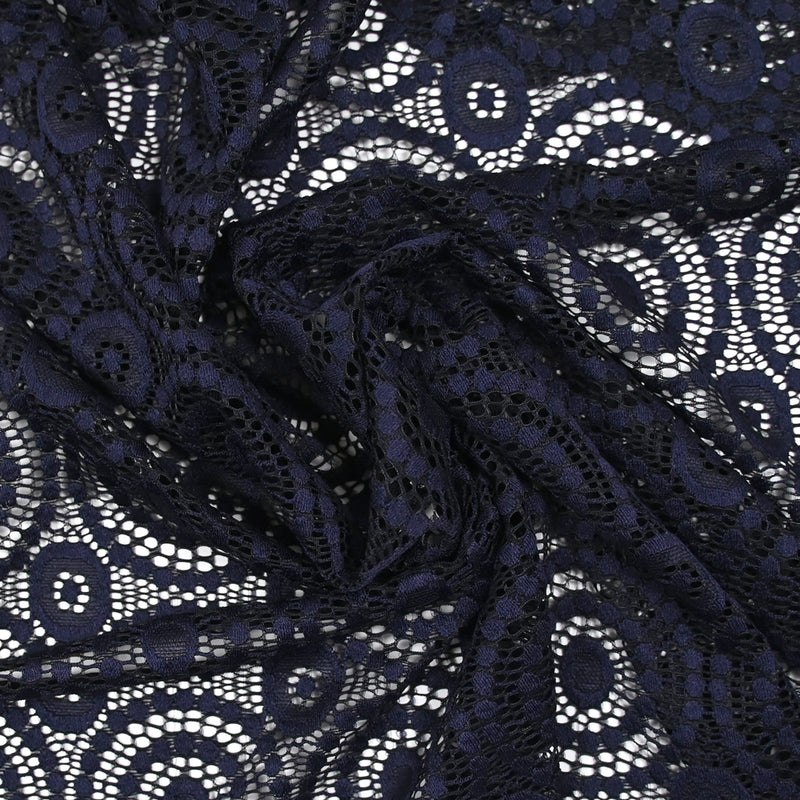 Dentelle polyester festonnée Lyra marine