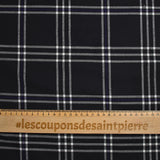 Coton tissé-teint carreaux écossais blanc fond marine