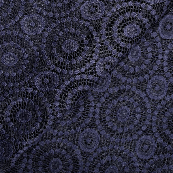 Dentelle polyester festonnée Lyra marine