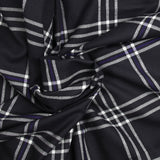 Coton tissé-teint carreaux écossais blanc fond marine